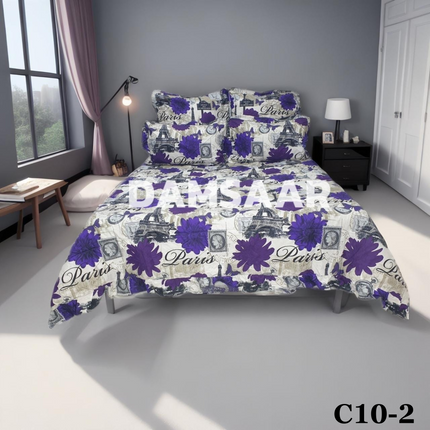 C10 - king 5pc Winter Comforter - Pillow Frilled - Biggest Diamond - Clearance