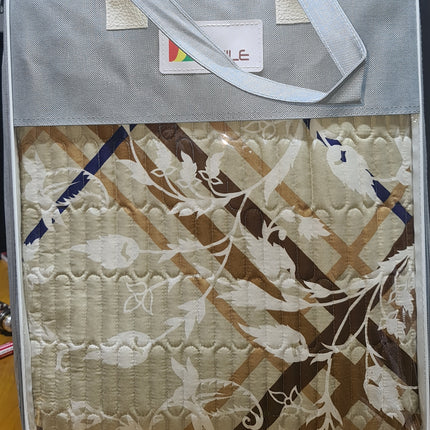 B10 - Double 5pc Cheap Bedspread - Zig Zag - Printed - Polyester 65gsm