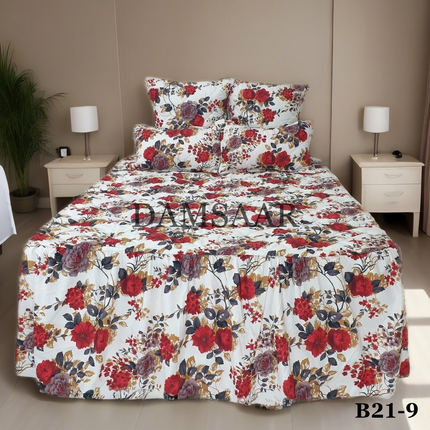 B21 - Queen 5pc Bedspread Big Frill - Biggest Diamond - Winter Material