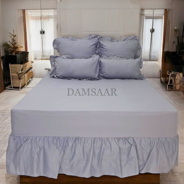 S39 - King 5pc Combo Set Poly Cotton - Frilled Pillow - Abs - Promotion