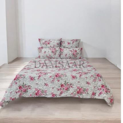 D1 - Queen 6pc Duvet Cover Set - Winter Floral 120gsm