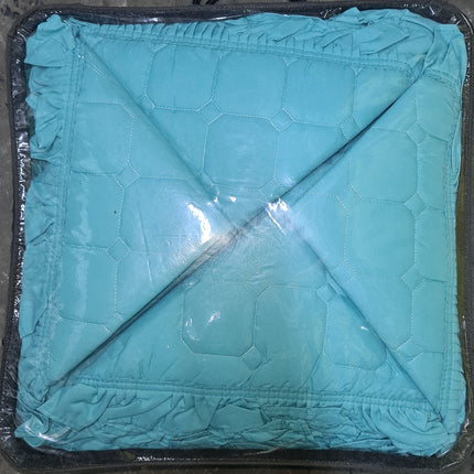 B14 - Queen 5pc Bedspread Big Frill - Dyed - Pillows Frilled - 90gsm - Promotion