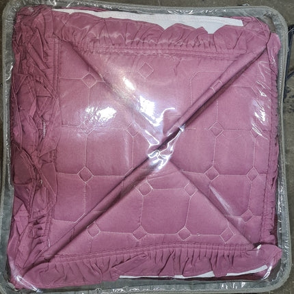 B14 - Queen 5pc Bedspread Big Frill - Dyed - Pillows Frilled - 90gsm - Promotion