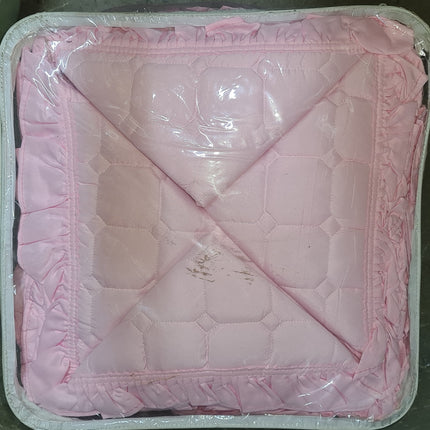 B14 - Queen 5pc Bedspread Big Frill - Dyed - Pillows Frilled - 90gsm - Promotion