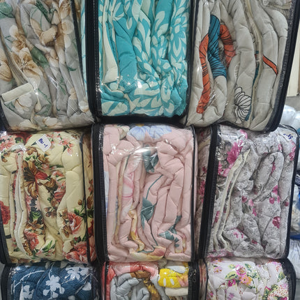 B21 - Queen 5pc Bedspread Big Frill - Biggest Diamond - Winter Material