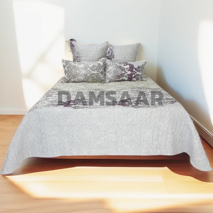 B11 - Queen 5pc Printed Microfibre Bedspread Set - Clearance