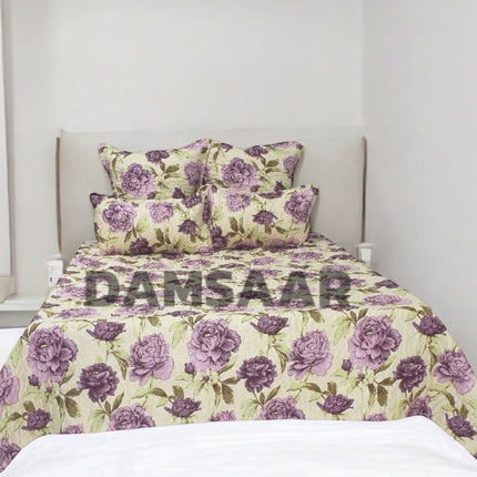 B11 - Queen 5pc Printed Microfibre Bedspread Set - Clearance