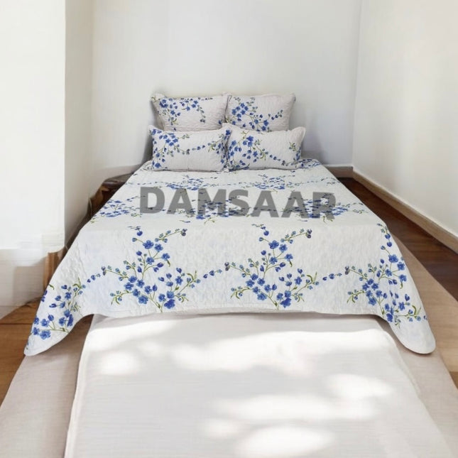 B11 - Queen 5pc Printed Microfibre Bedspread Set - Clearance