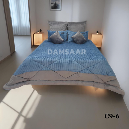 C9 - King 7pc Corduroy Comforter Set