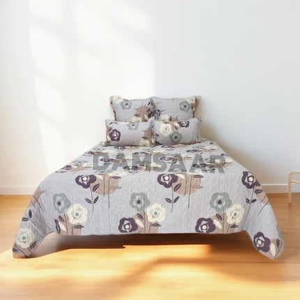 B11 - Queen 5pc Printed Microfibre Bedspread Set - Clearance