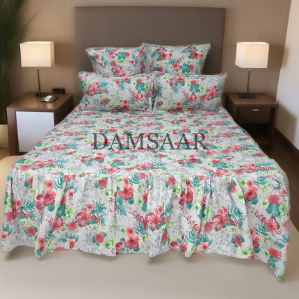 B20 - Queen 5pc Bedspread Big Frill - Biggest Diamond - Microfibre  Printed - Promotion