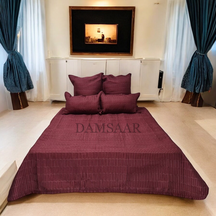 B9 - Double 5pc Bedspread Zig Zag - Dyed - 65gsm
