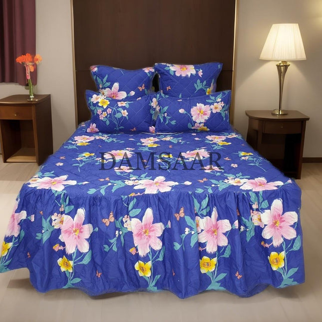B20 - Queen 5pc Bedspread Big Frill - Biggest Diamond - Microfibre  Printed - Promotion