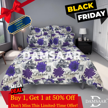 C10 - king 5pc Winter Comforter - Pillow Frilled - Biggest Diamond - Clearance