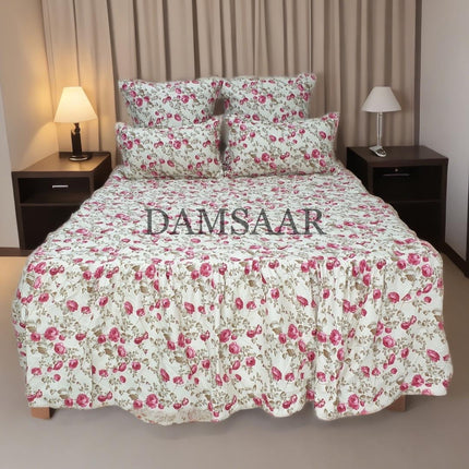 B20 - Queen 5pc Bedspread Big Frill - Biggest Diamond - Microfibre  Printed - Promotion