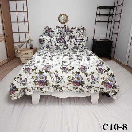 C10 - king 5pc Winter Comforter - Pillow Frilled - Biggest Diamond - Clearance