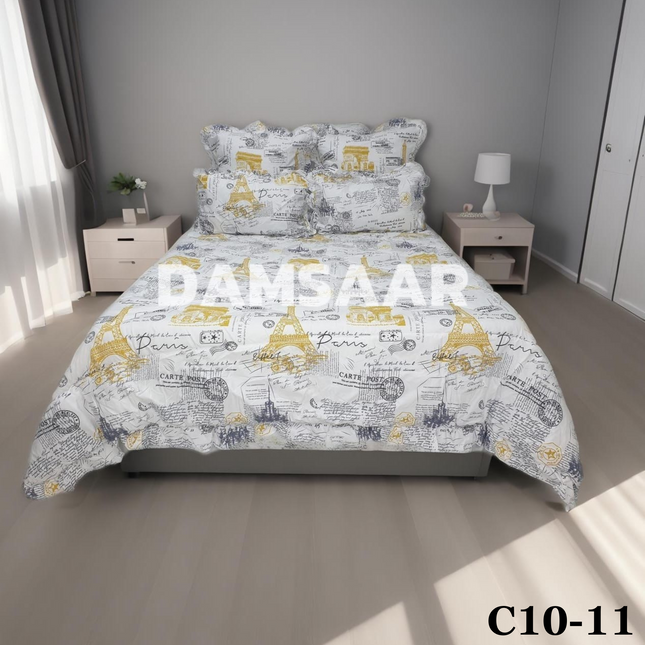 C10 - king 5pc Winter Comforter - Pillow Frilled - Biggest Diamond - Clearance