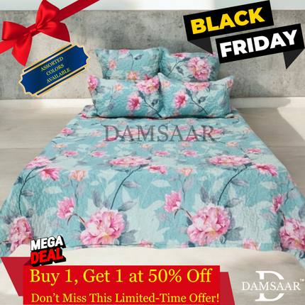 B34 - Queen 5pc Bedspread snake  Printed Microfibre