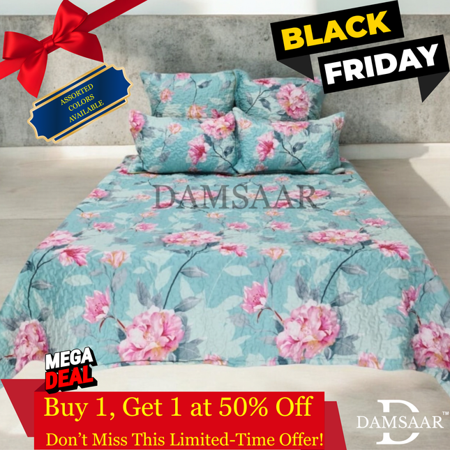 B34 - Queen 5pc Bedspread snake  Printed Microfibre