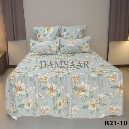 B21 - Queen 5pc Bedspread Big Frill - Biggest Diamond - Winter Material