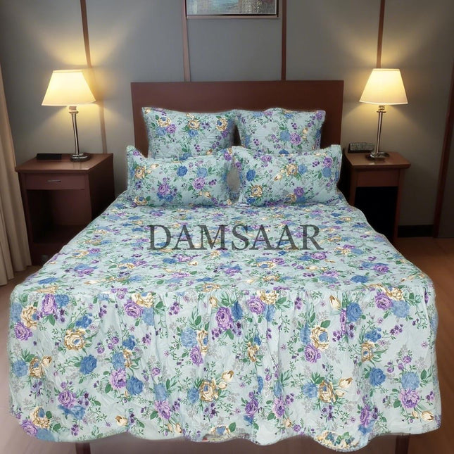 B20 - Queen 5pc Bedspread Big Frill - Biggest Diamond - Microfibre  Printed - Promotion