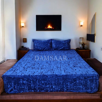 S36 - King 3pc Velvet Fitted Set  - Abs