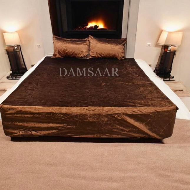 S37 - Queen 3pc Velvet Fitted Set - ABSOLUTE DECOR