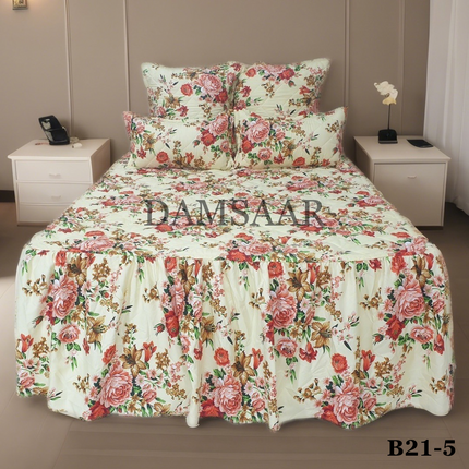 B21 - Queen 5pc Bedspread Big Frill - Biggest Diamond - Winter Material