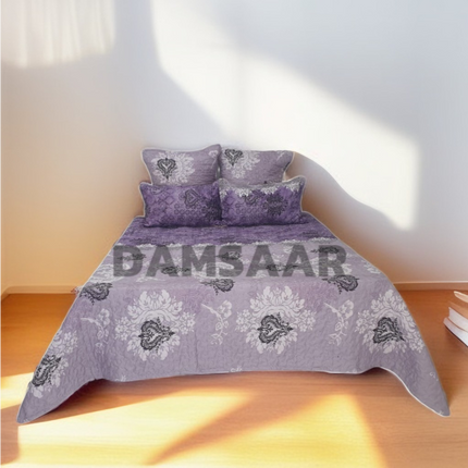 B11 - Queen 5pc Printed Microfibre Bedspread Set - Clearance