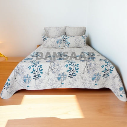 B11 - Queen 5pc Printed Microfibre Bedspread Set - Clearance