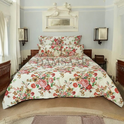 D1 - Queen 6pc Duvet Cover Set - Winter Floral 120gsm