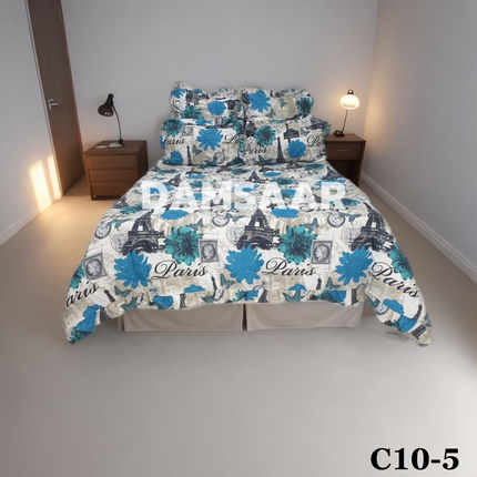 C10 - king 5pc Winter Comforter - Pillow Frilled - Biggest Diamond - Clearance