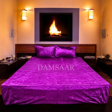 S38 - Double 3pc Velvet Fitted Set - ABSOLUTE DECOR