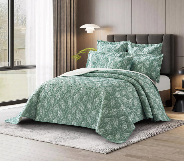 B46-KING 6PC BEDSPREAD WITH BACKSIDE FLEECE