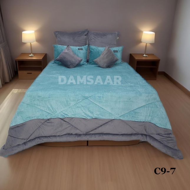 C9 - King 7pc Corduroy Comforter Set