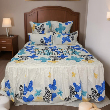 B20 - Queen 5pc Bedspread Big Frill - Biggest Diamond - Microfibre  Printed - Promotion