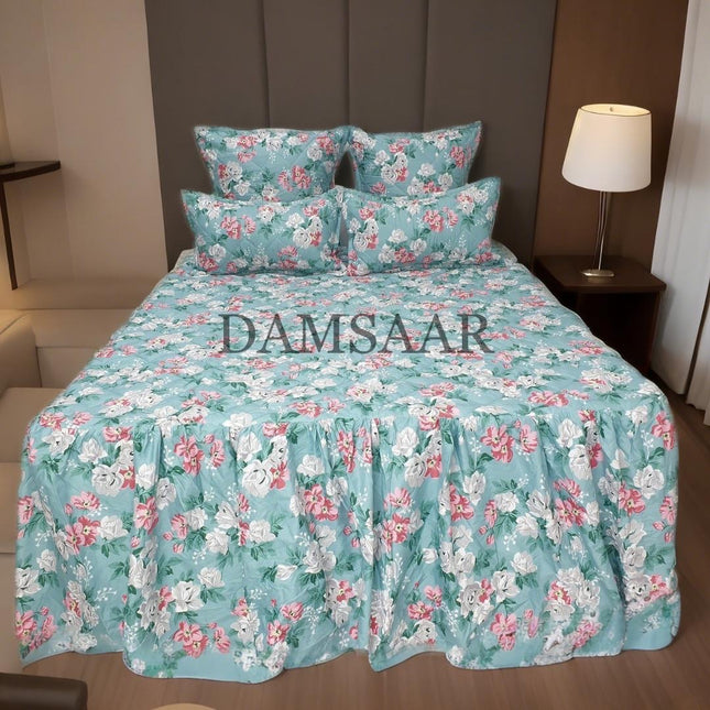 B20 - Queen 5pc Bedspread Big Frill - Biggest Diamond - Microfibre  Printed - Promotion