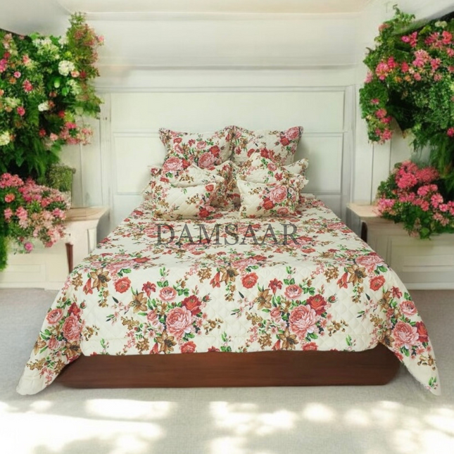 B3 - King 13pc Bedspread - Winter Floral 120gsm