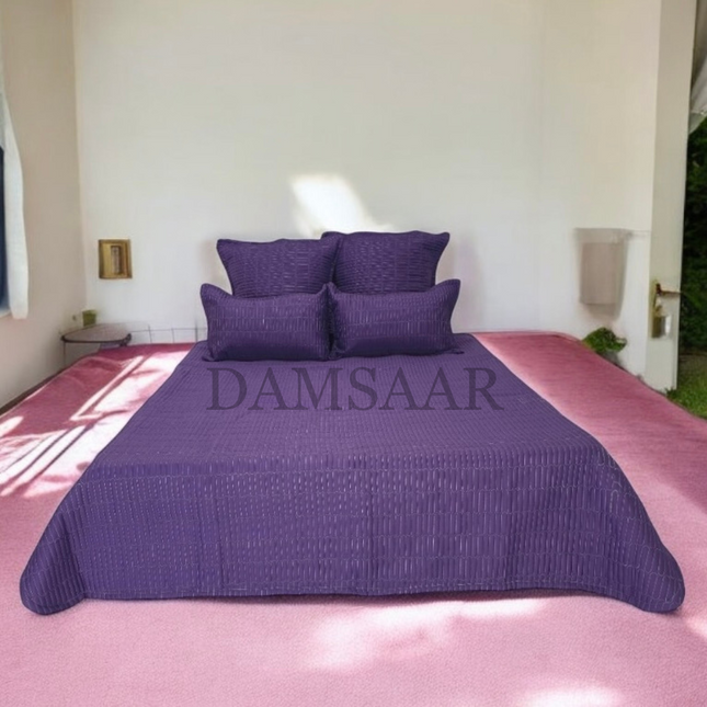 B9 - Double 5pc Bedspread Zig Zag - Dyed - 65gsm
