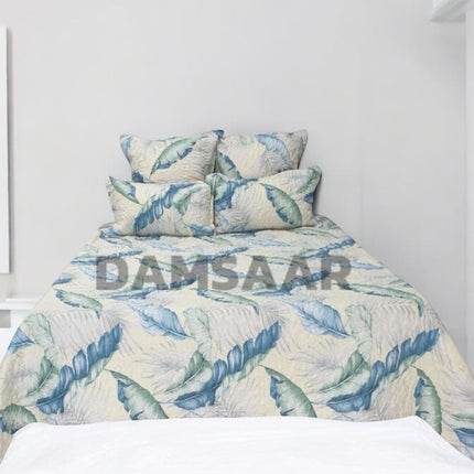 B11 - Queen 5pc Printed Microfibre Bedspread Set - Clearance