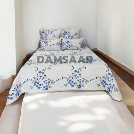 B11 - Queen 5pc Printed Microfibre Bedspread Set - Clearance