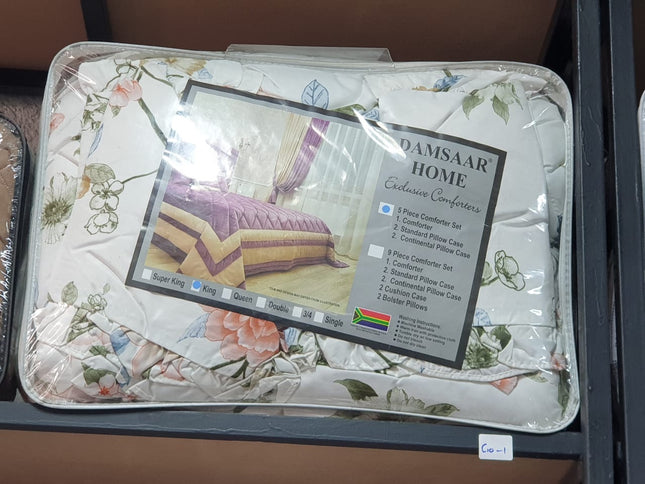 C10 - king 5pc Winter Comforter - Pillow Frilled - Biggest Diamond - Clearance