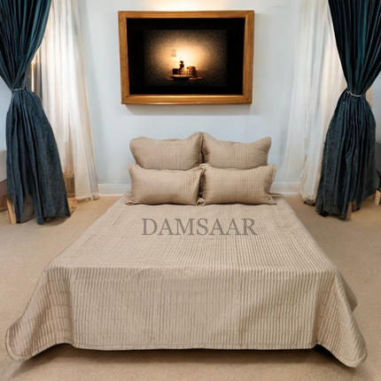 B9 - Double 5pc Bedspread Zig Zag - Dyed - 65gsm