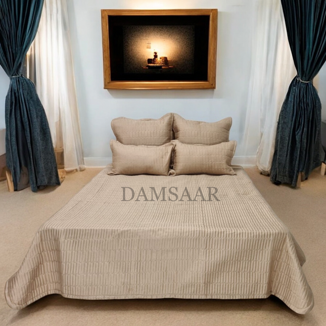 B9 - Double 5pc Bedspread Zig Zag - Dyed - 65gsm