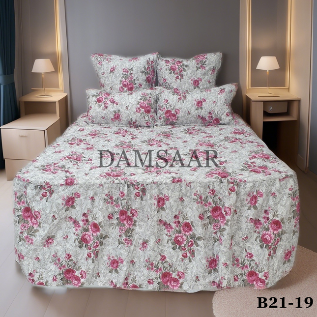 B21 - Queen 5pc Bedspread Big Frill - Biggest Diamond - Winter Material