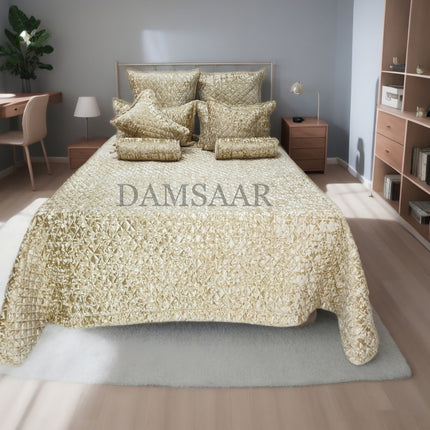 (B33) Super King 9PC Velvet Bedspread