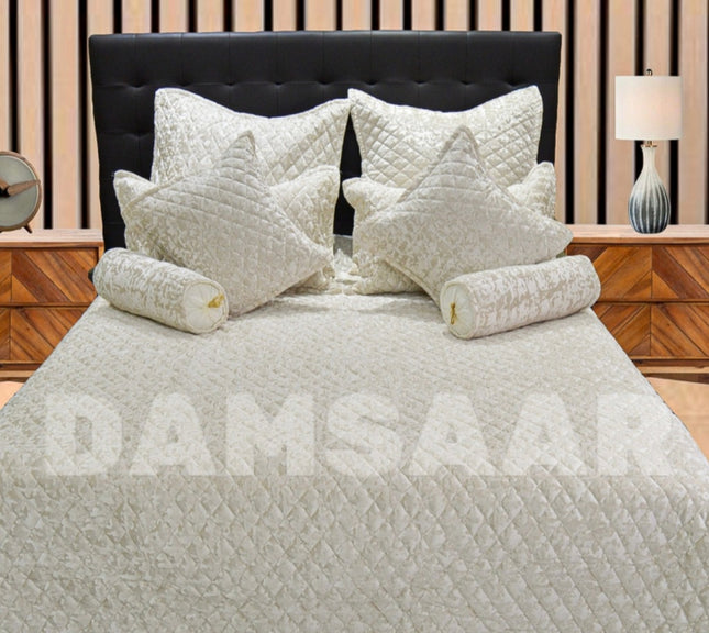 (B33) Super King 9PC Velvet Bedspread