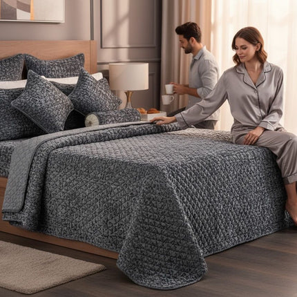 B2 - King 9pc Exclusive Velvet Bedspread Set