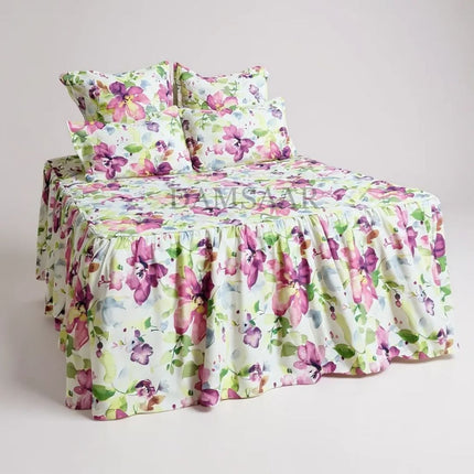B21 - Queen 5pc Bedspread Big Frill - Biggest Diamond - Winter Material