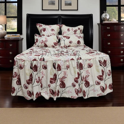 B21 - Queen 5pc Bedspread Big Frill - Biggest Diamond - Winter Material
